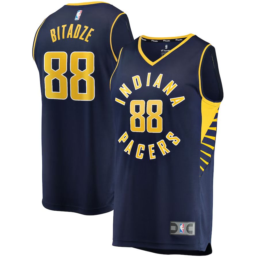 Men Indiana Pacers #88 Goga Bitadze Fanatics Branded Navy Fast Break Replica NBA Jersey